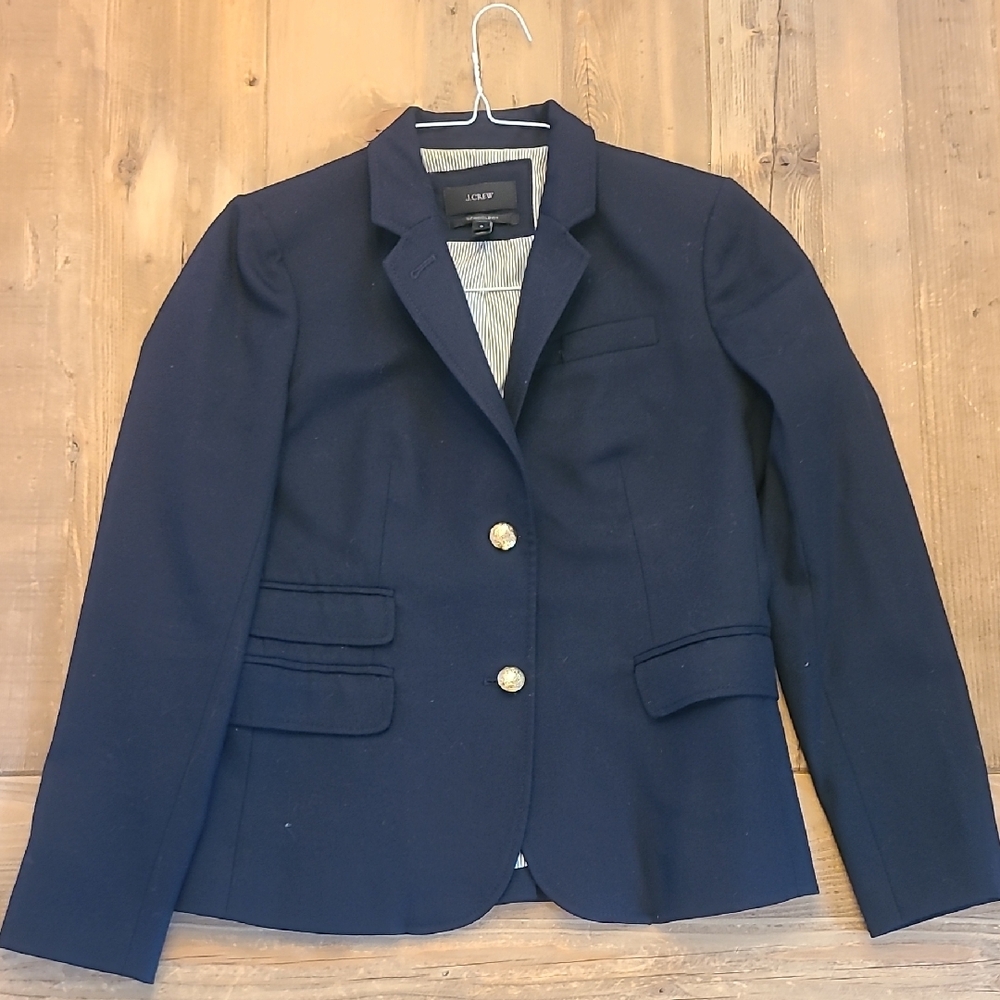 J. Crew Blue Blazer with Notched Lapels and Tailored Fit